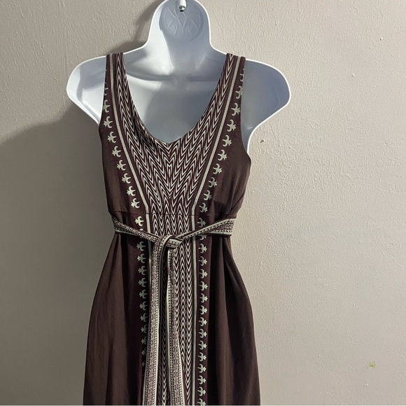 Athleta Sleeveless Santorini Patterned Dress Self Tie Waist Shelf Bra Size Small - Picture 4 of 14